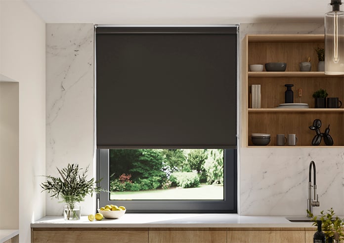Oceana (Blackout), Slate Grey - Motorised Roller Blind - Image 3